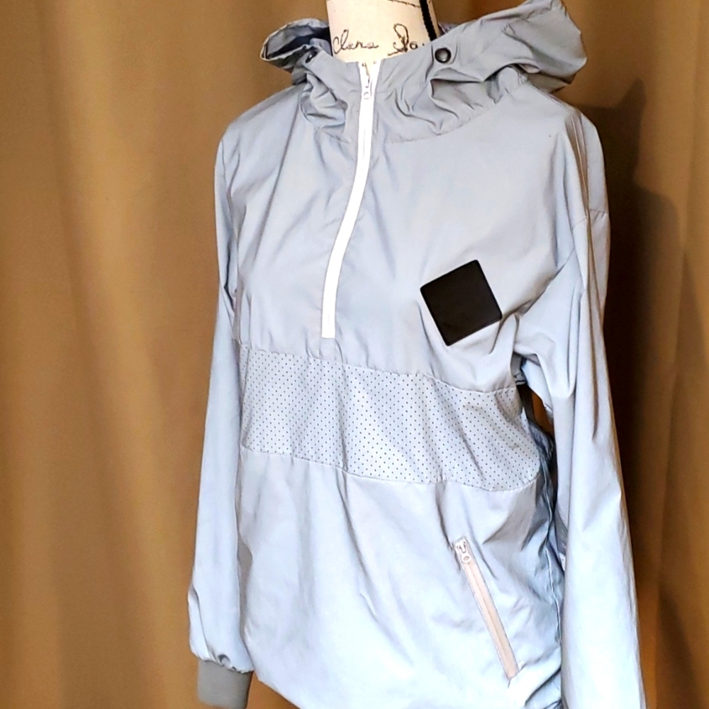 Grey Reflective Dutch Bros Rain Jacket